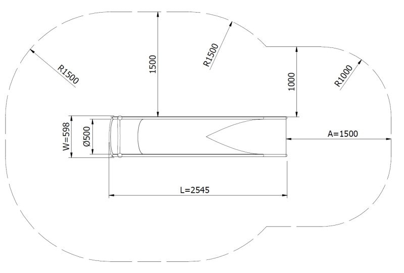 Släntrutschkana Gliti 0.8 m