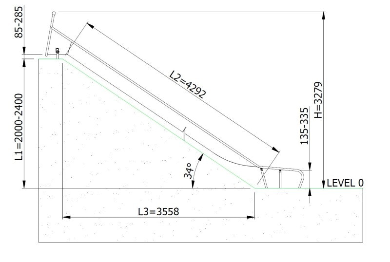 Släntrutschkana Gliti 2.4 m
