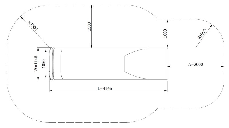 Släntrutschkana Eliri 2.1 m
