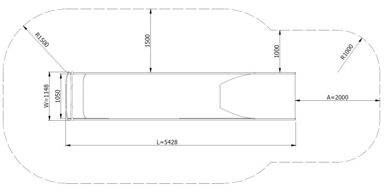 Släntrutschkana Eliri 2.8 m