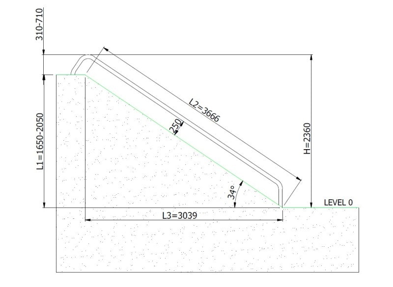 Släntrutschkana Relo 2.1 m
