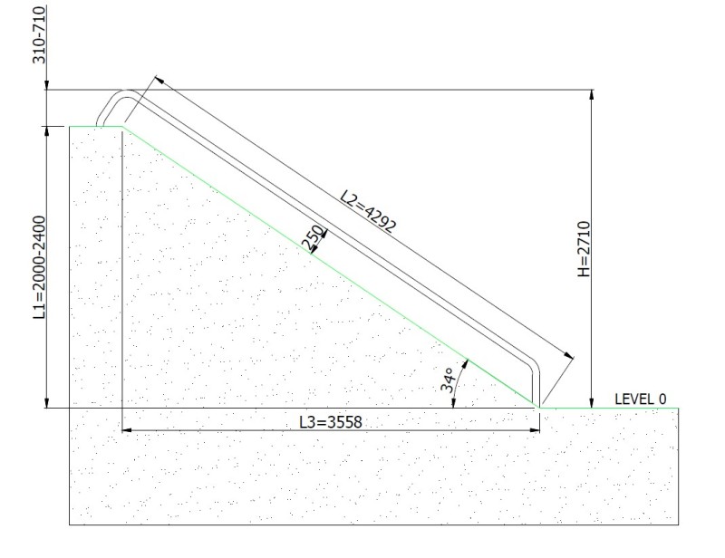 Släntrutschkana Relo 2.4 m