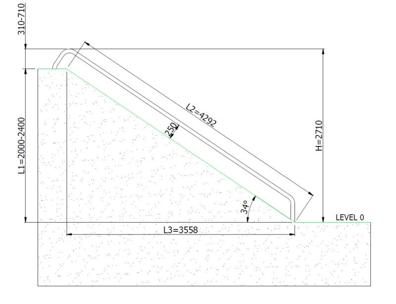 Släntrutschkana Relo 2.4 m