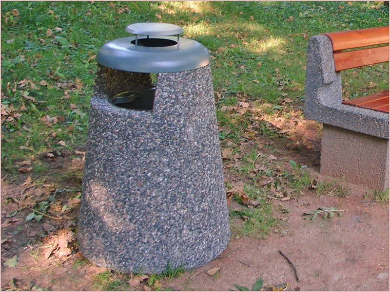 Betongpapperskorg Glimra 30 L med askkopp - bild 2