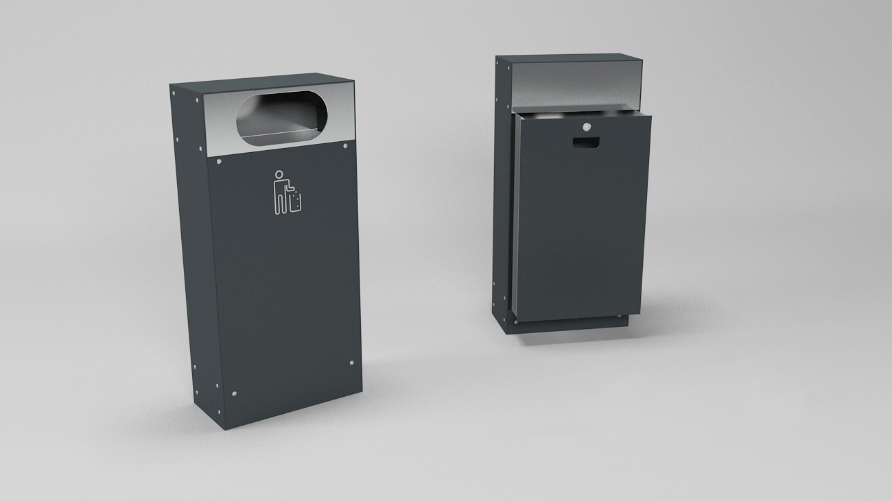 Papperskorg Oasen 70 L stål