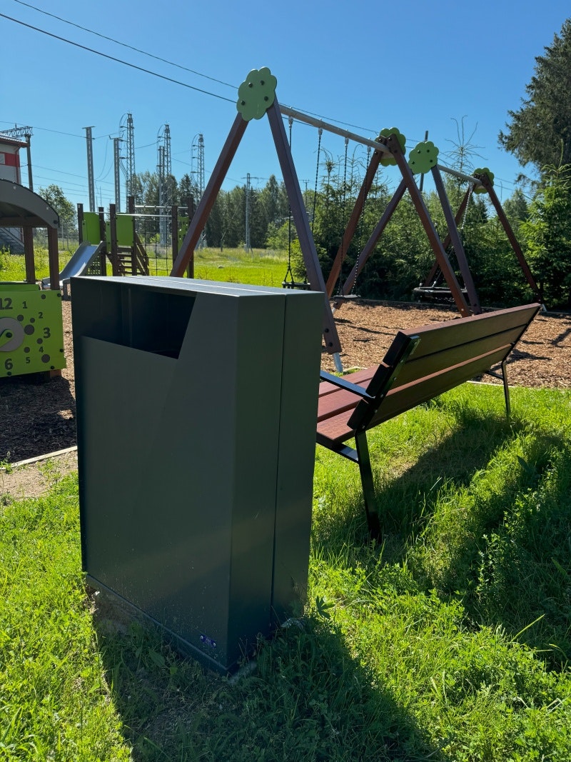 Papperskorg Tallen 115 L stål - bild 2