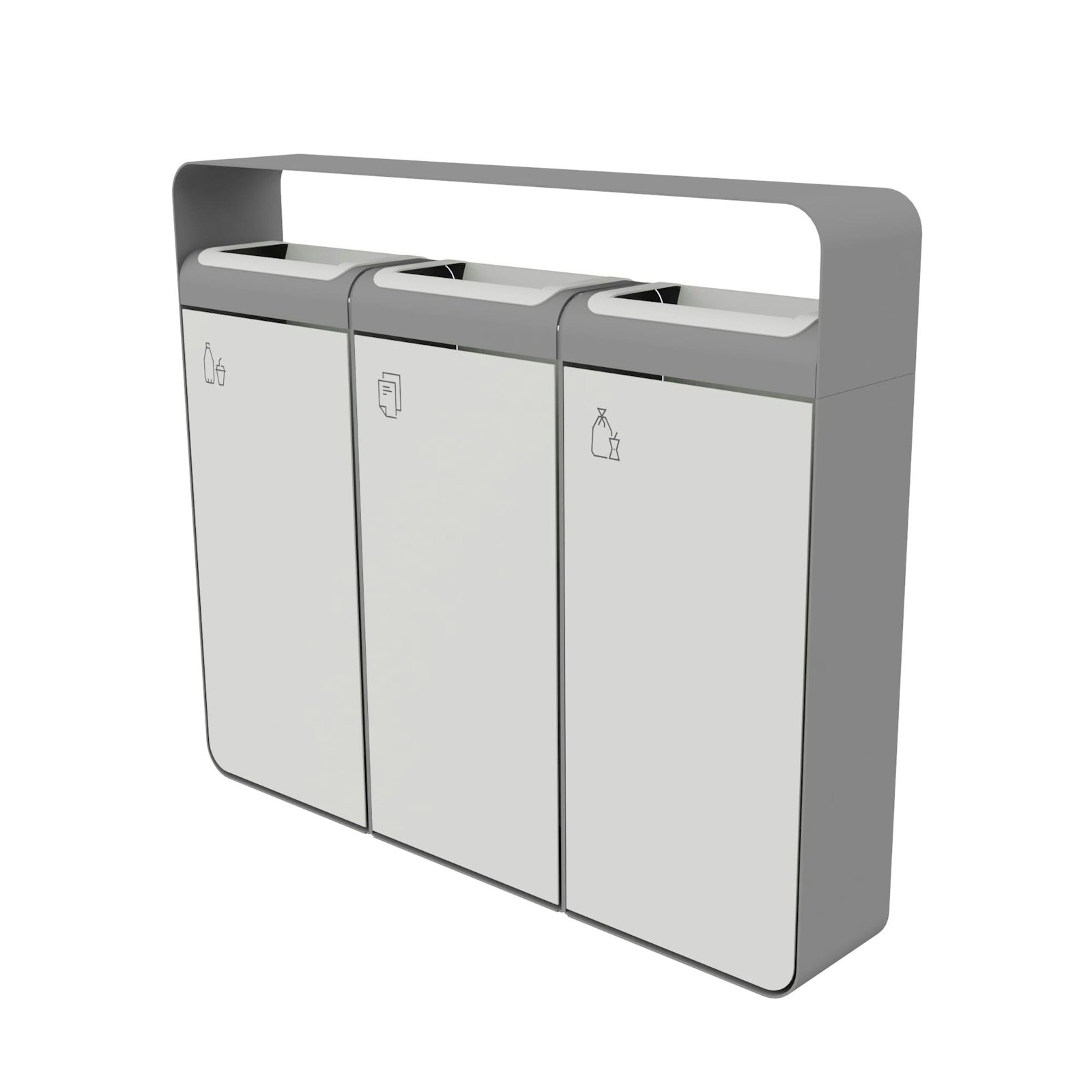 Källsorteringskärl Origo 3x45 L med tak