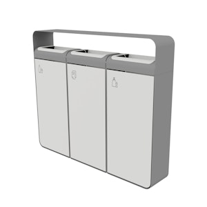 Källsorteringskärl Origo 3x45 L med tak - bild 1