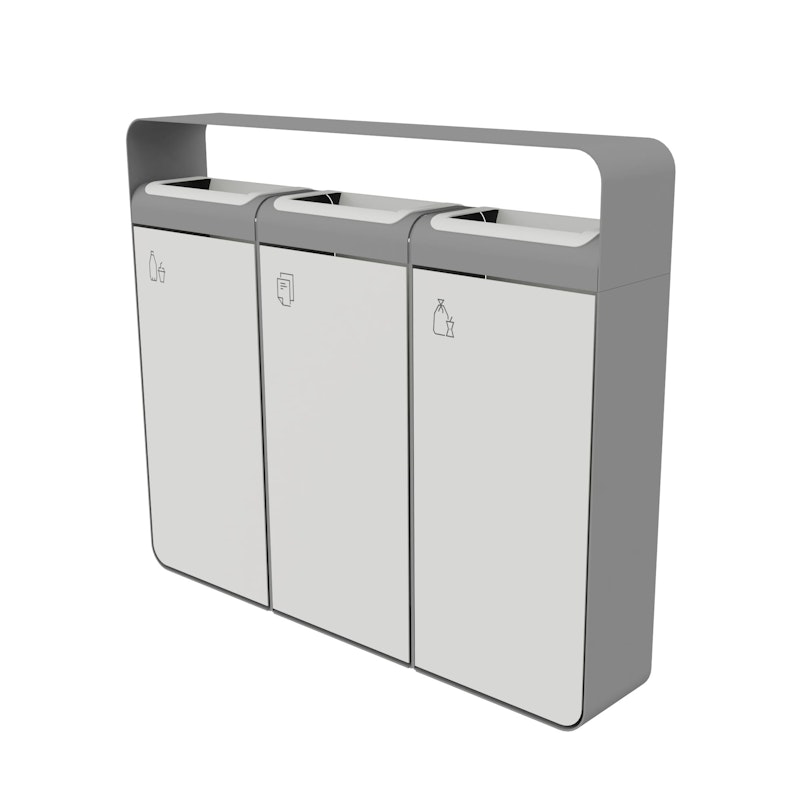 Källsorteringskärl Origo 3x45 L med tak