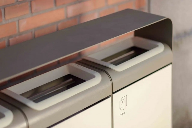 Källsorteringskärl Origo 3x45 L med tak - bild 2