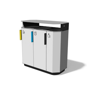 Källsorteringskärl Vallen 3x61 L aluminium - bild 1