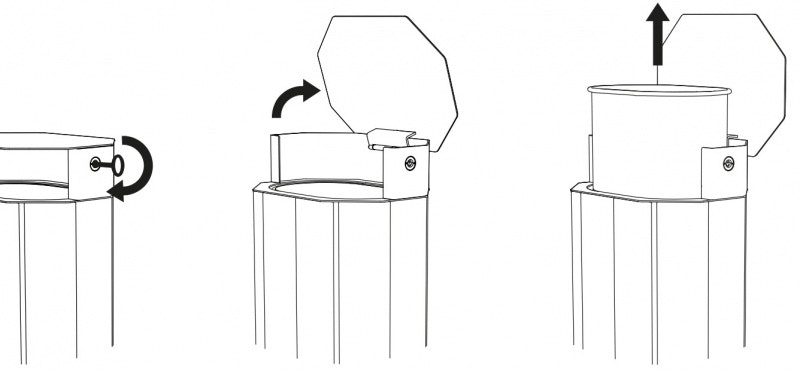 Papperskorg Torget 61 L trä/stål - bild 3