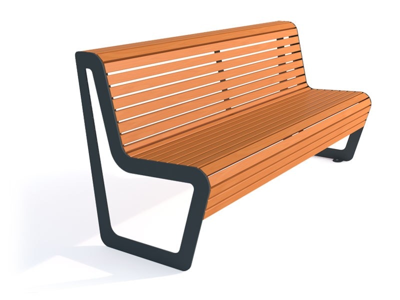 Parkbänk Koidu med ryggstöd