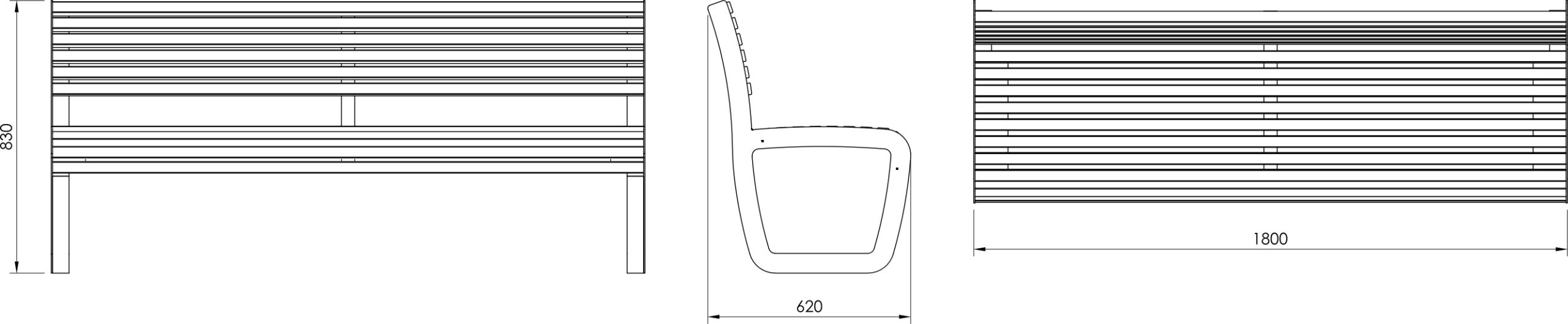 Parkbänk Trolla 1.8