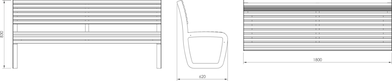 Parkbänk Trolla 1.8