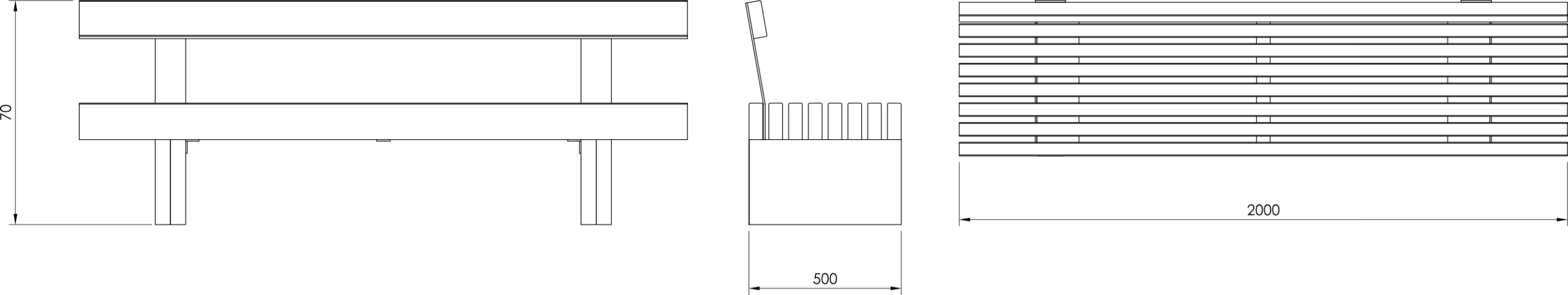 Parkbänk Salmistu med ryggstöd 2.0