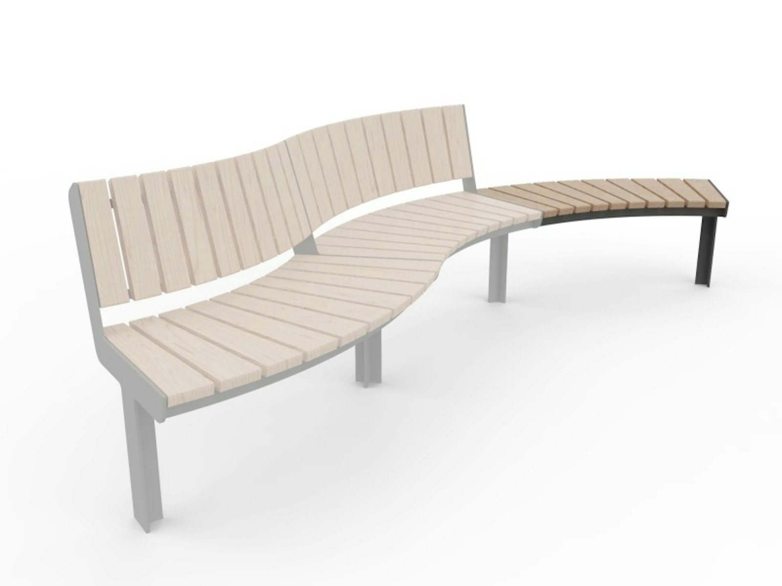 Parkbänk KADRIORG böjd (1,25 m)