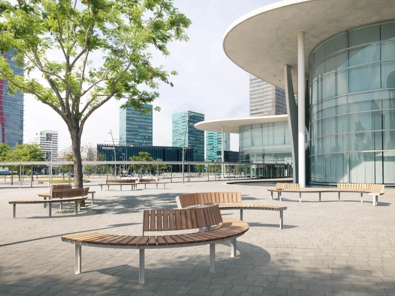 Parkbänk KADRIORG böjd, med ryggstöd - bild 5