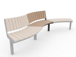 Parkbänk KADRIORG böjd, med ryggstöd - bild 2