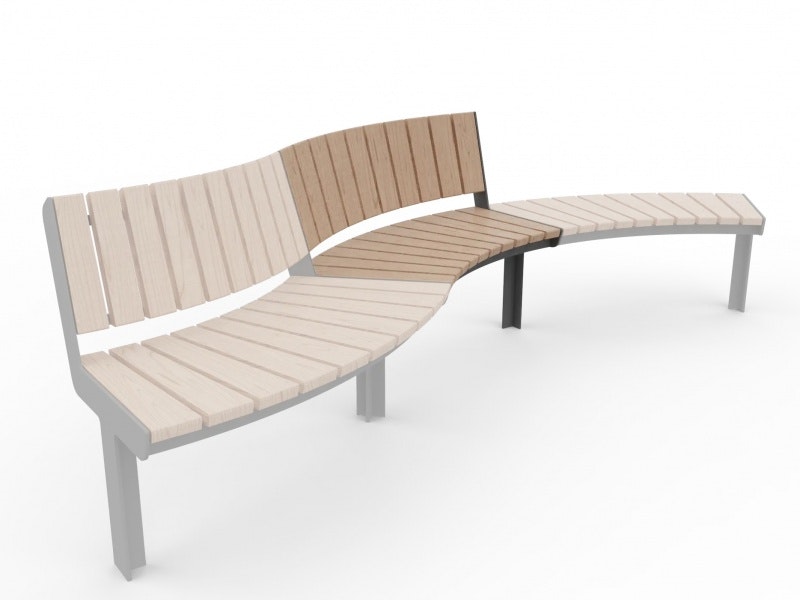 Parkbänk KADRIORG böjd, med ryggstöd - bild 3