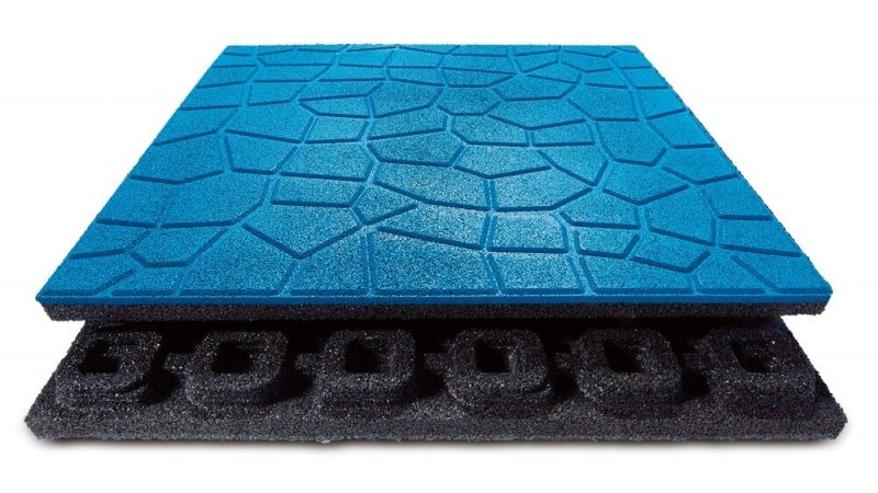 Mönstrad gummiplatta grön/blå/grå 30 mm (m2) - bild 2