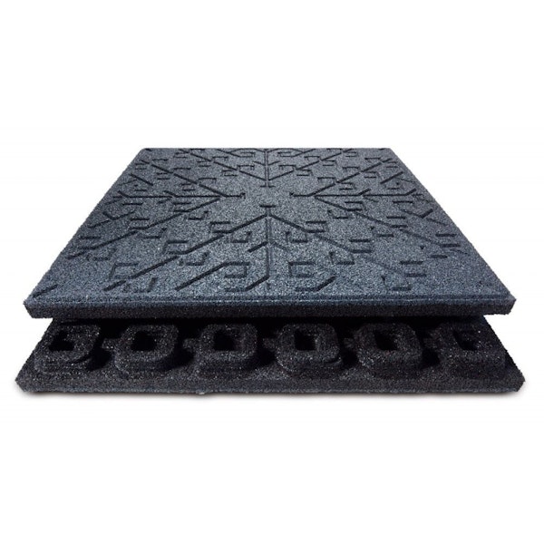 Mönstrad gummiplatta grön/blå/grå 60 mm (m2)