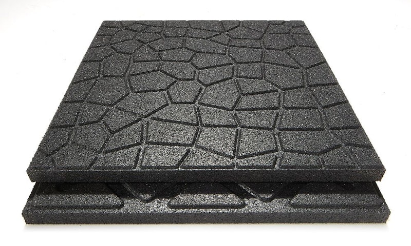 Mönstrad gummiplatta röd/svart 48 mm (m2) - bild 2