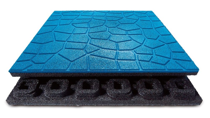 Mönstrad gummiplatta grön/blå/grå 48 mm (m2)