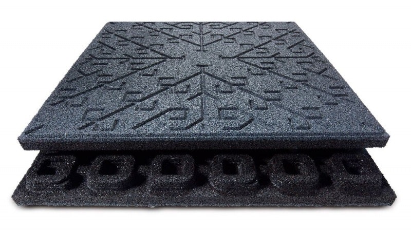 Mönstrad gummiplatta grön/blå/grå 48 mm (m2) - bild 2