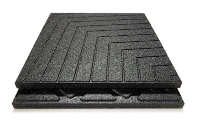 Mönstrad gummiplatta röd/svart 90 mm (m2)