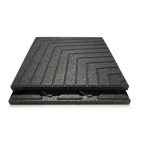 Mönstrad gummiplatta röd/svart 90 mm (m2)
