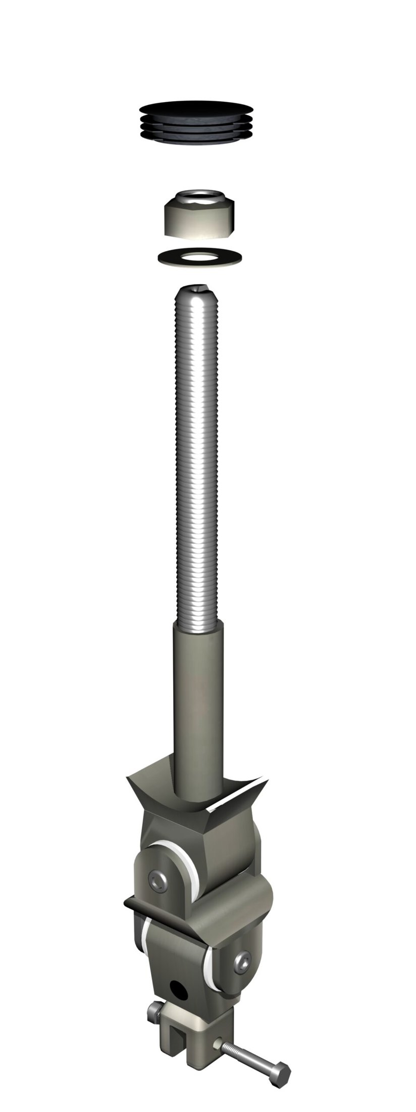 Swing suspension with univ. Joints horizontal mount