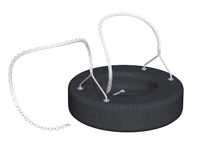 Tyre swing with 180 cm stainles steel chain