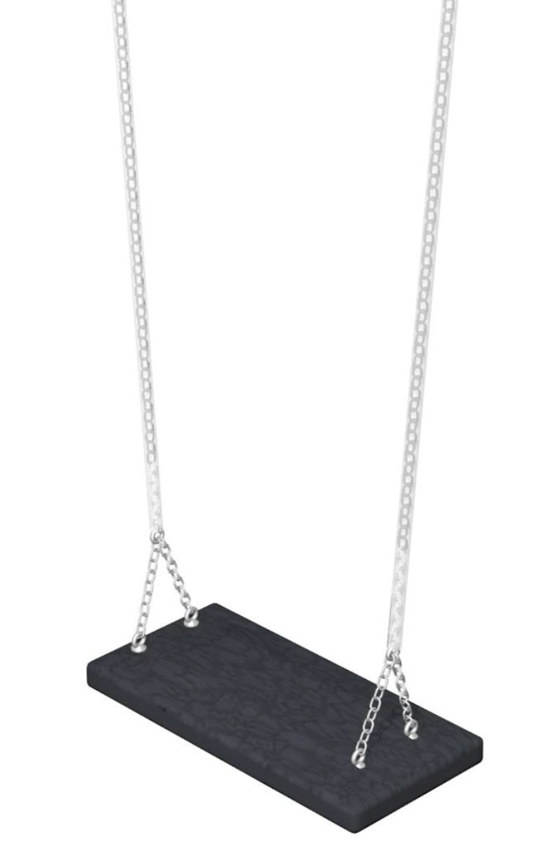 Safety swing. Black with stainless chain