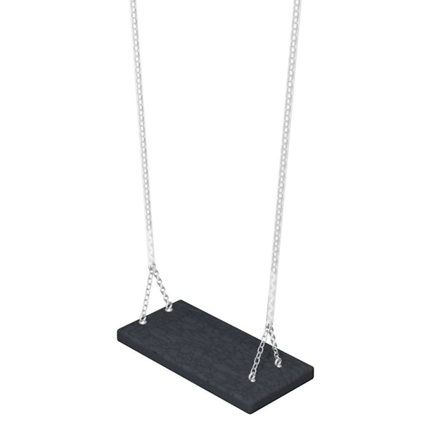 Safety swing. Black with stainless chain