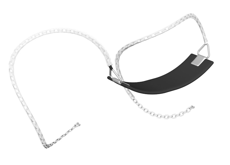 Wrap around seat with plastic covered chain