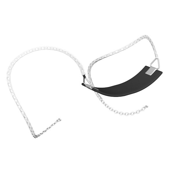 Wrap around seat with plastic covered chain