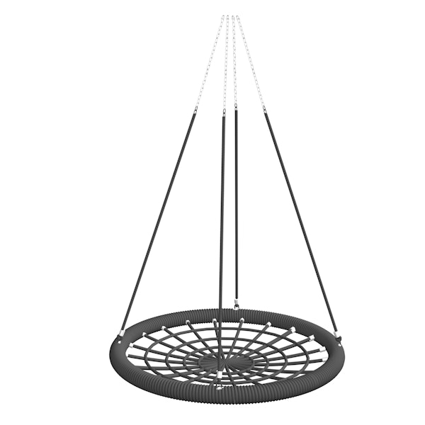 Bird nest swing Ø120 cm. Black. 4-point suspension.
