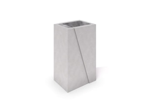 DECO white concrete trash bin 01