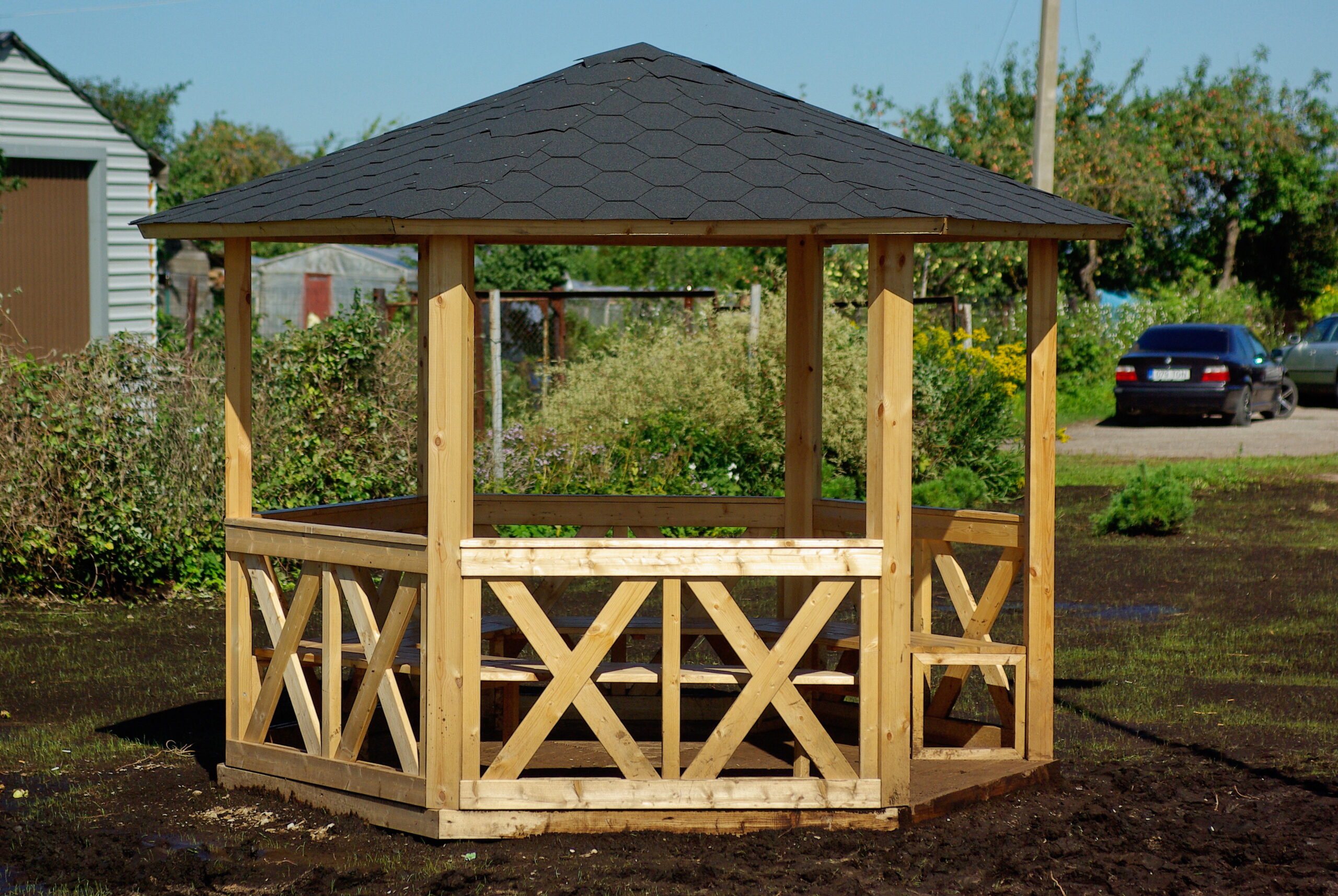 Paviljong Maja 6 m2 Sexkant Målad