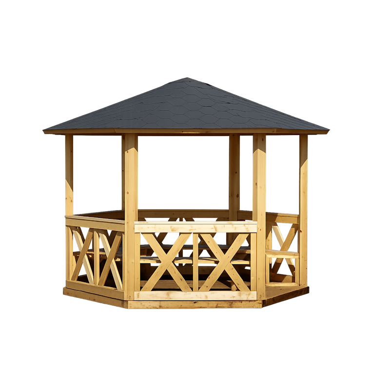 Paviljong Maja 6 m2 Sexkant Målad - bild 2