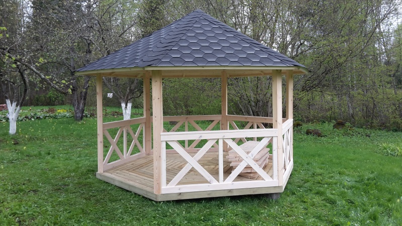 Paviljong Olivia 9,5 m2 Sexkant