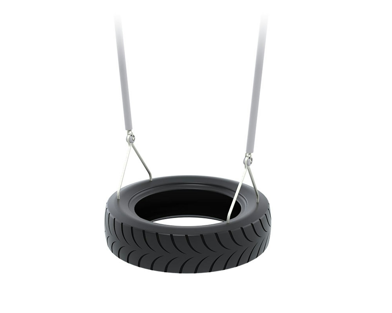 3D-rendering av däckgungssitsen Steel med gummibelagda kedjor