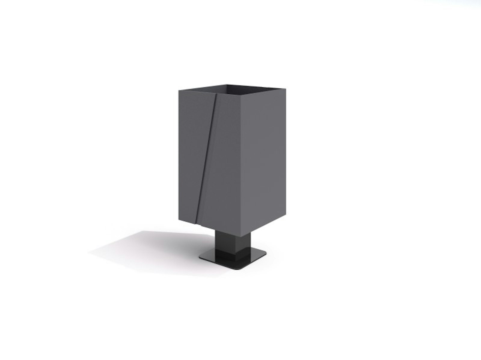 Steel trash bin 14