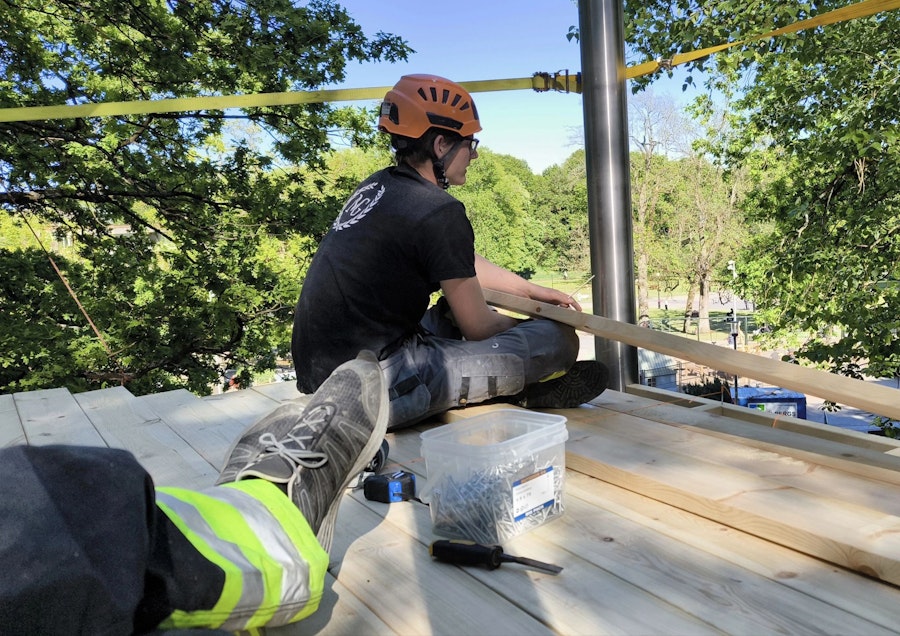 Pågående lekplatsbygge