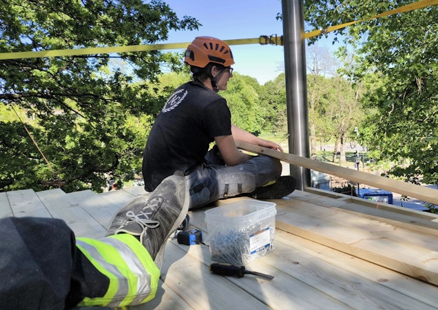 Pågående lekplatsbygge