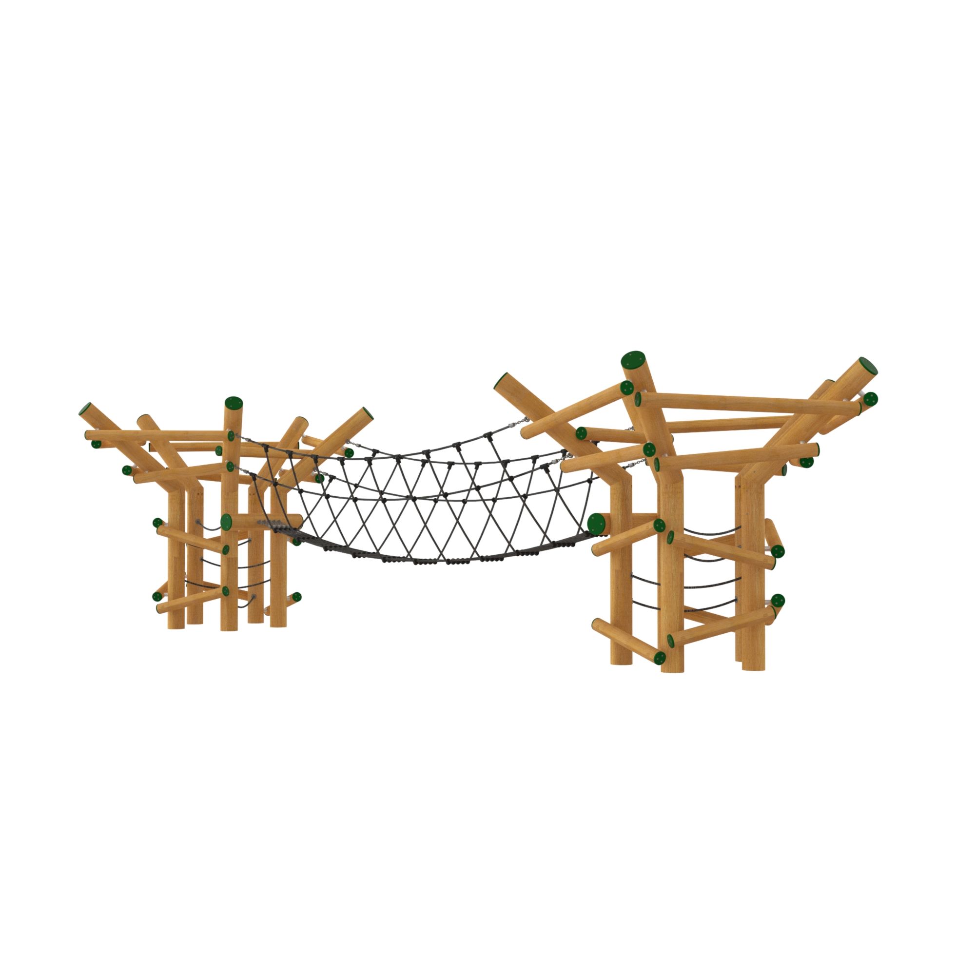 Häckningsplatstorn med repbro, låg variant