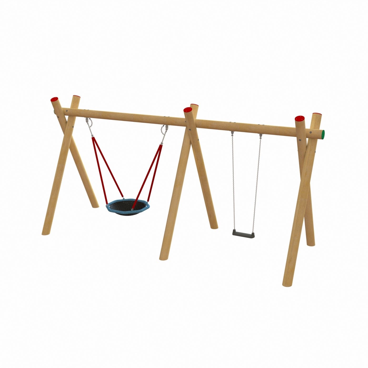 Länkad gunga, tvådelad