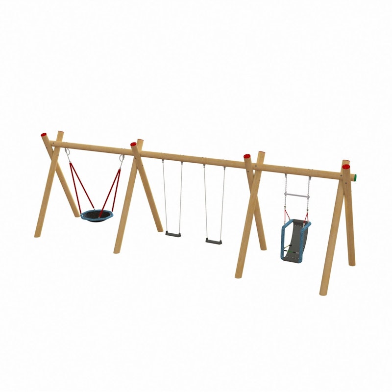 Länkad gunga, tredelad