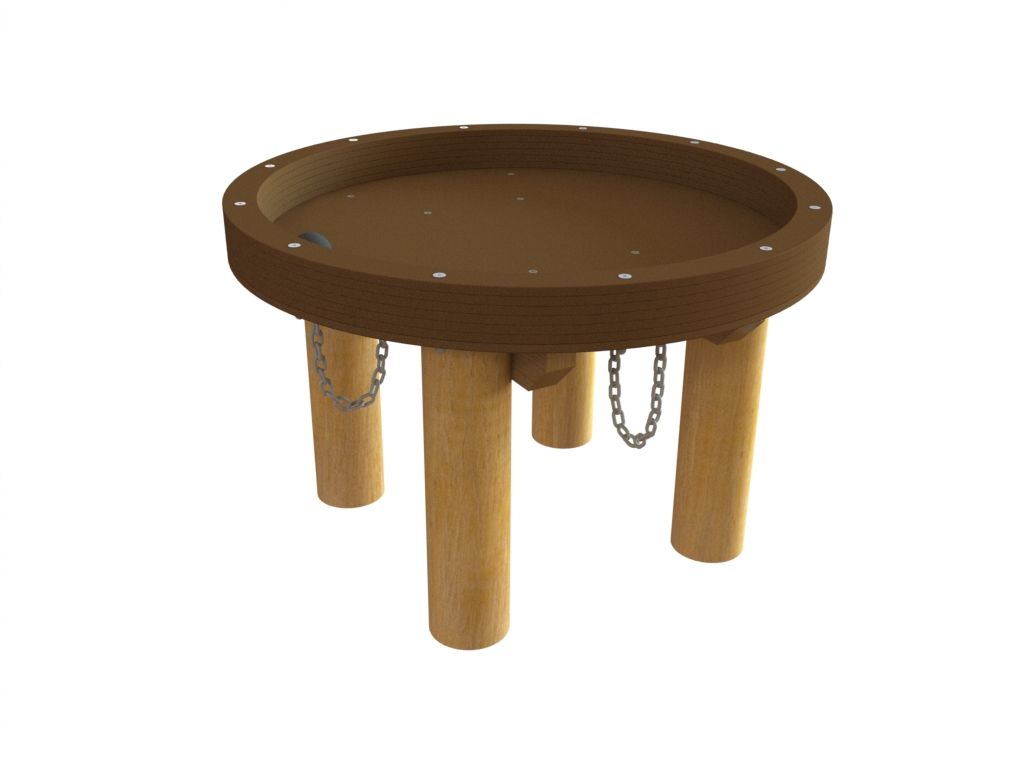 Vattenbord med hög kant och två hål